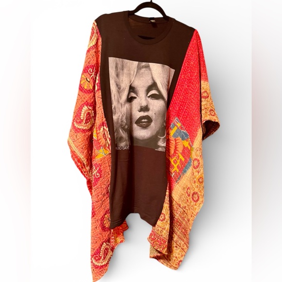 MARILYN MONROE One of a Kind Upcycled Artisan Top Oversized Granny D Originals - Picture 2 of 9
